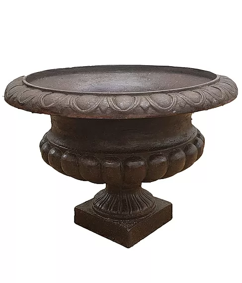 imagem de Vaso Decorativo Pequeno Sem Alça em Ferro Fundido 34cm -VF039 Design Clássico para Jardins