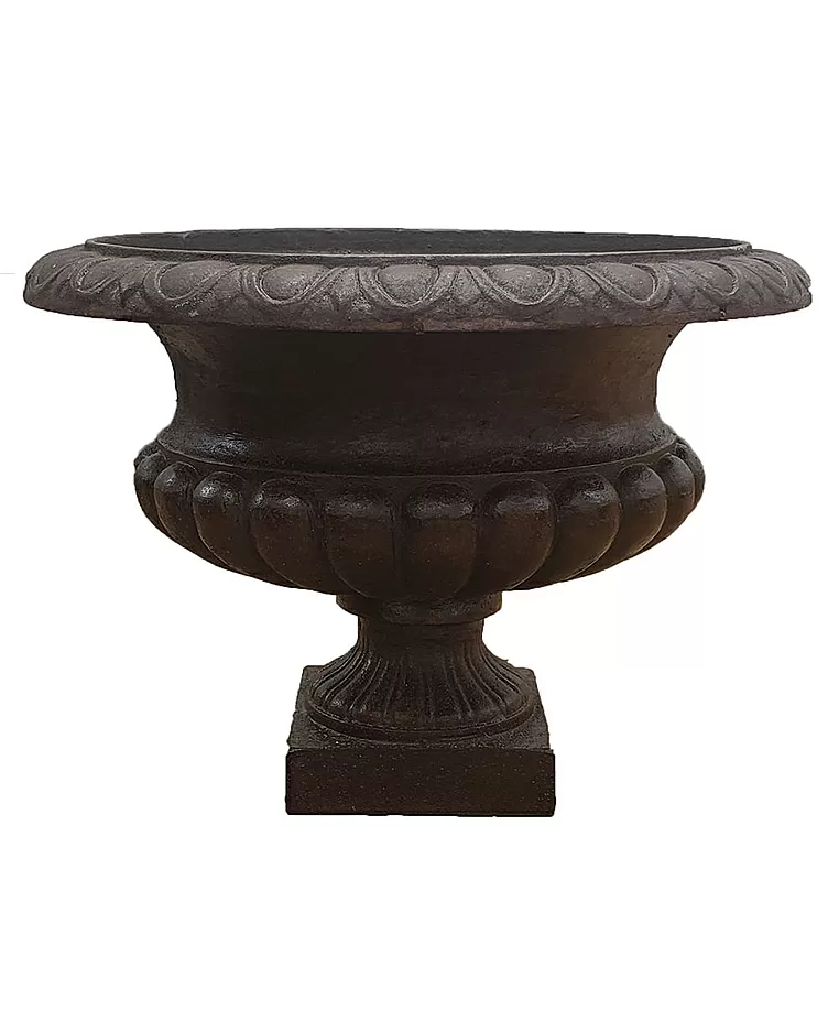 imagem de Vaso Decorativo Pequeno Sem Alça em Ferro Fundido 34cm -VF039 Design Clássico para Jardins