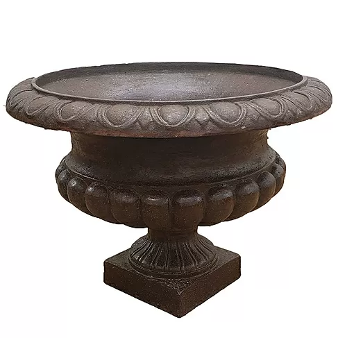 imagem de Vaso Decorativo Pequeno Sem Alça em Ferro Fundido 34cm -VF039 Design Clássico para Jardins