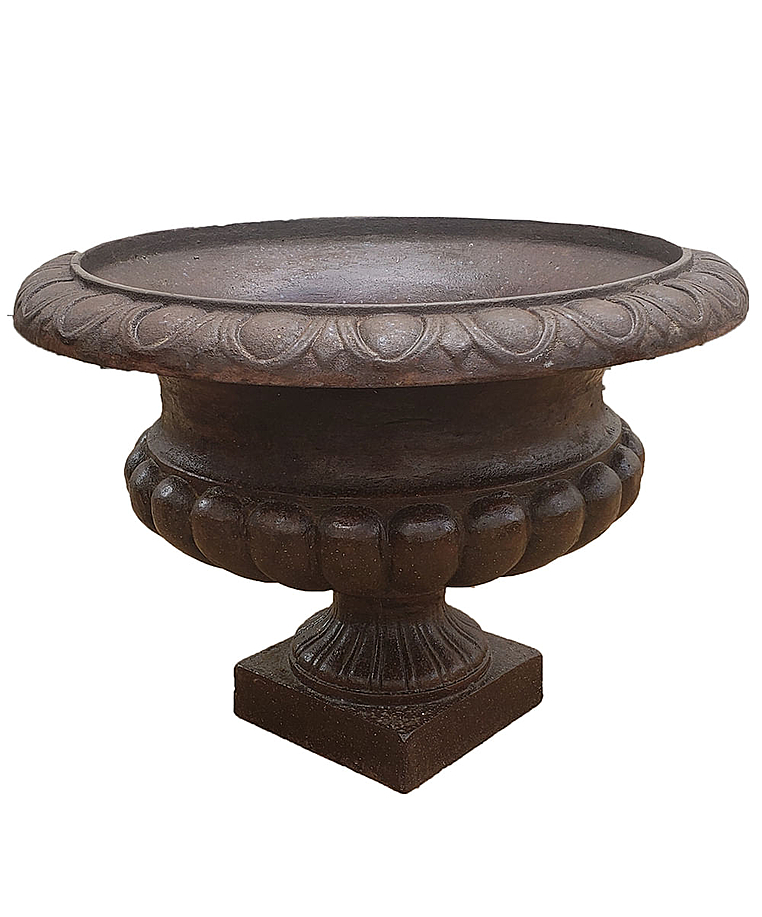 imagem do produto Vaso Decorativo Pequeno Sem Al�a em Ferro Fundido 34cm -VF039 Design Cl�ssico para Jardins