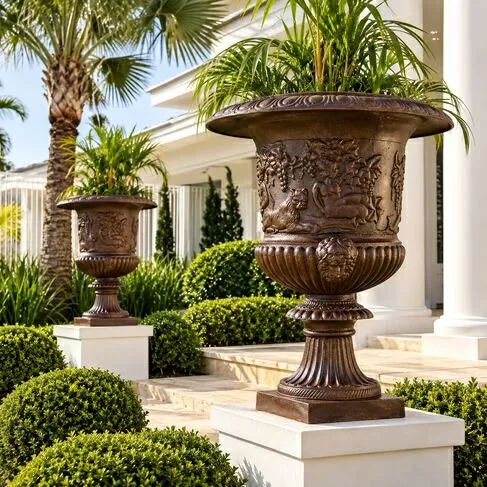 imagem de Vaso Decorativo Romano GG em Ferro Fundido 115cm - VF073 Grandeza e Sofisticação 