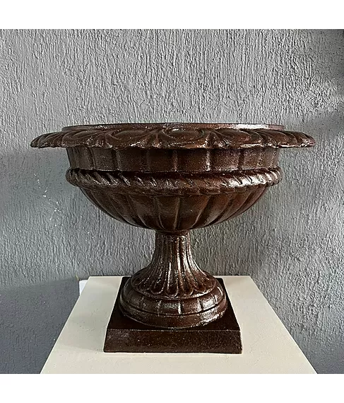 imagem de Vaso Taça Duarco 40cm Ferro Fundido VF091 Elegância Clássica com Detalhes Sofisticados