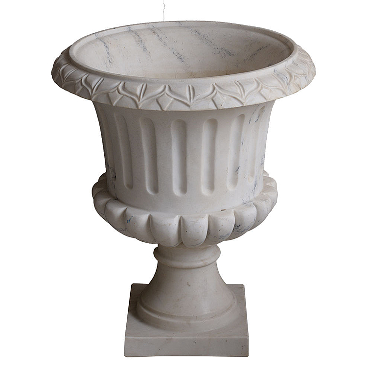 imagem do produto Vaso Ta�a M�rmore Branco 70cm - VMP114 Eleg�ncia Cl�ssica