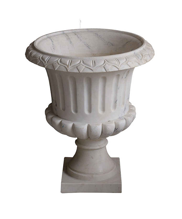 imagem do produto Vaso Ta�a M�rmore Branco 70cm - VMP114